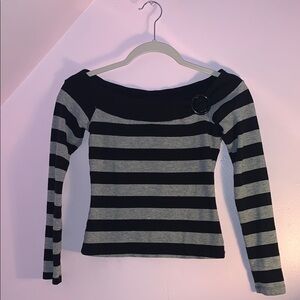 3/$15 Rue21 Black and Gray Off-Shoulder Top